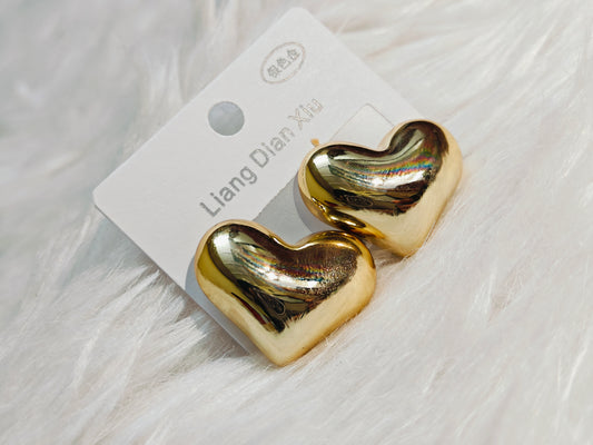 Gold Plated Heart Earrings