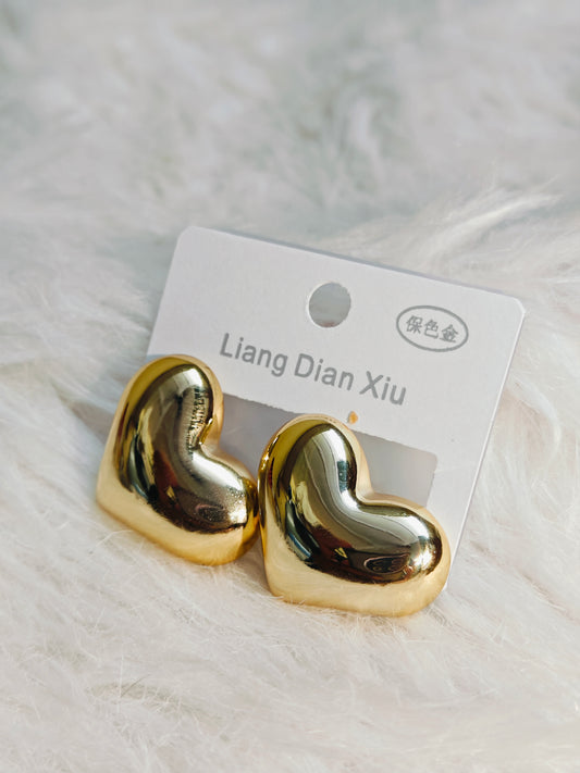 Gold Plated Heart Earrings