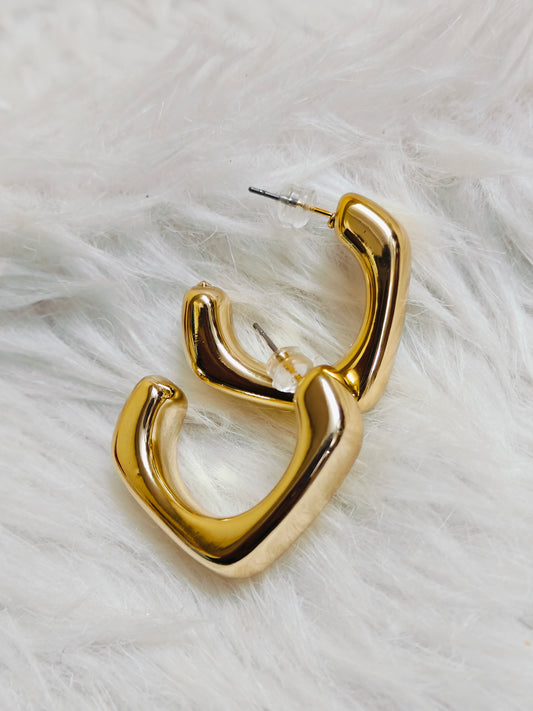 Gold Plated Geometric Drop Earrings
