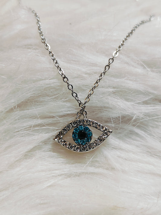 Regalo Evil Eye Druzy Pendant Necklace