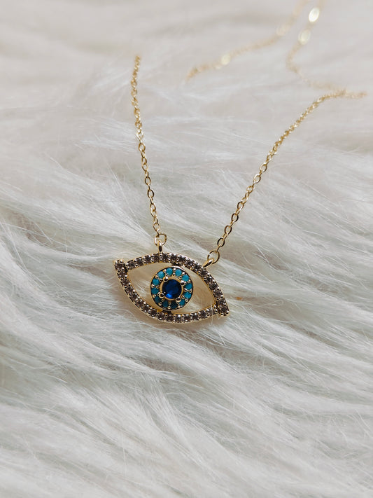 Regalo Evil Eye Druzy Pendant Necklace